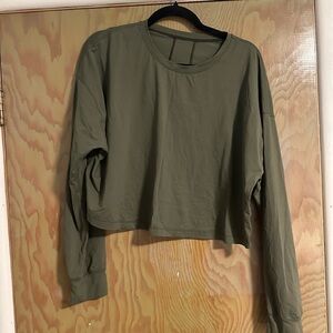 Lululemon Athletica Olive Crop Workout Top